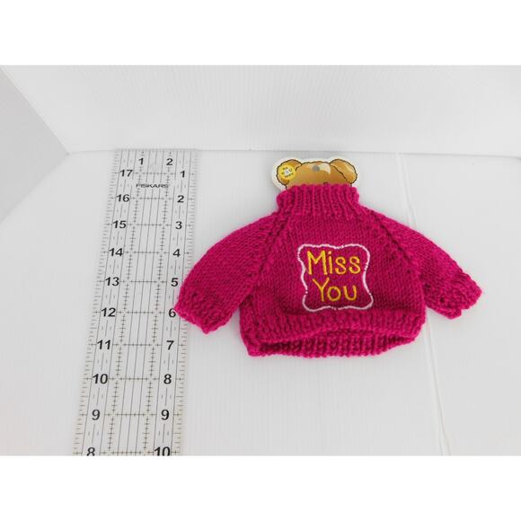 Bear Wear Sweater Miss You Fuchsia for 10"-12" Bears Westwater - Picture 5 of 5